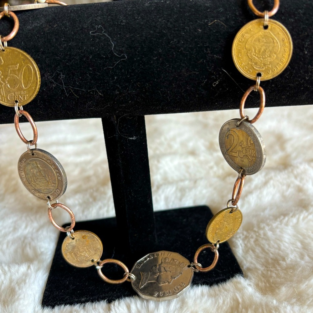 Coins from around the world. Necklace